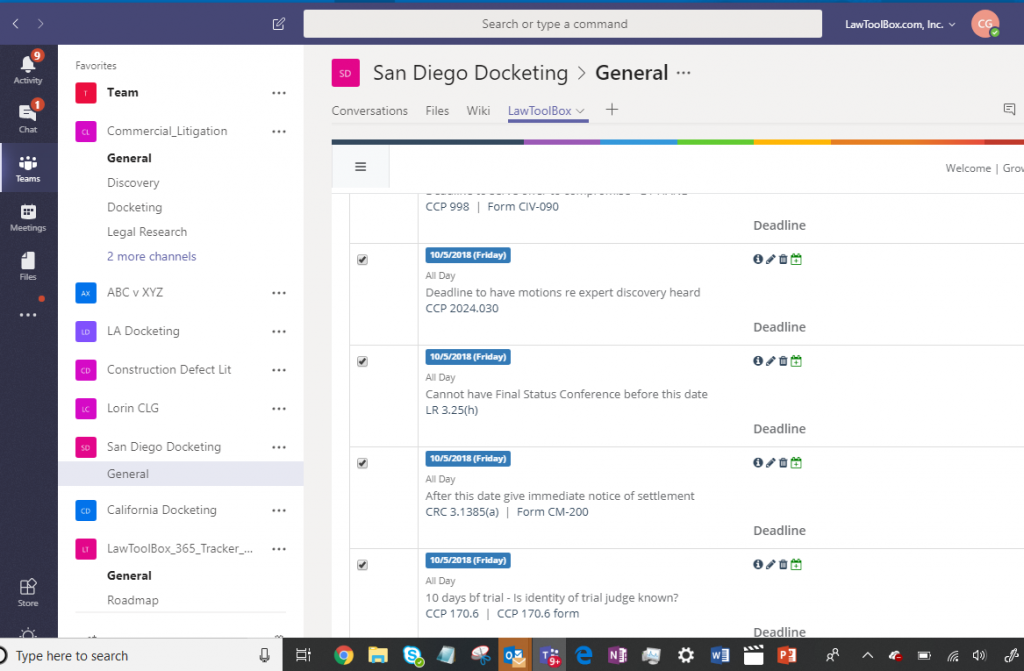 LawToolBox Launches Deadline App for Microsoft Teams | LawSites