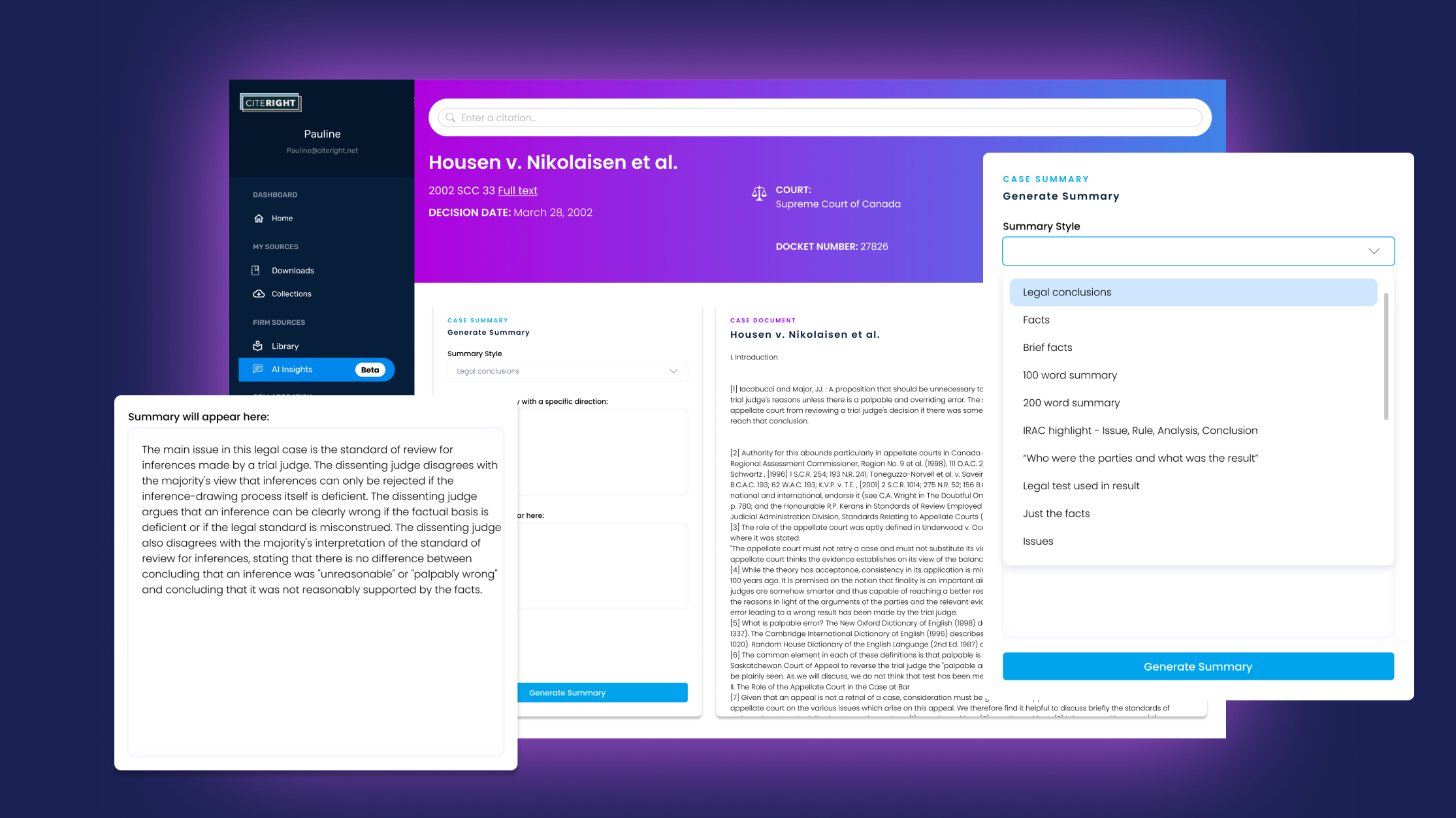 Building On Its Jurisage Merger, CiteRight Launches AI-Powered Tool For Litigators to Summarize and Synthesize Case Law