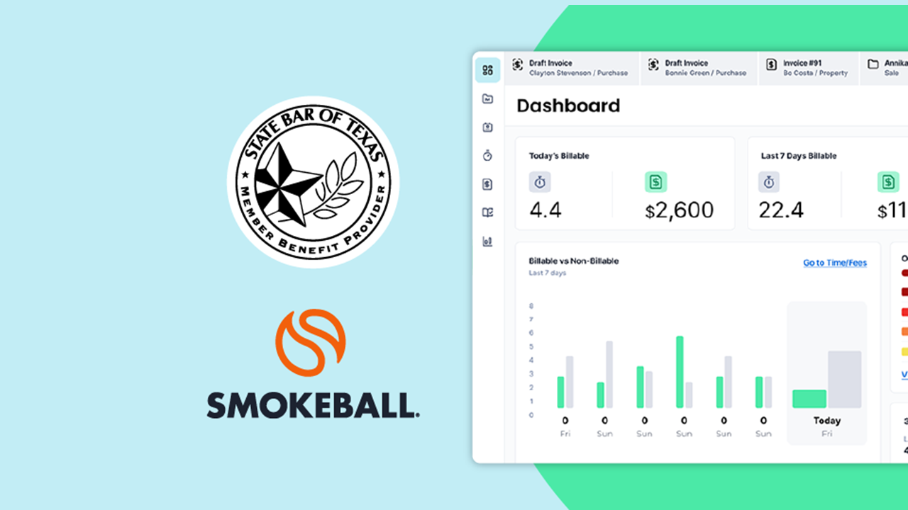 Every Lawyer In Texas Now Has Free Access to Smokeball&#8217;s Trust Accounting and Billing Software