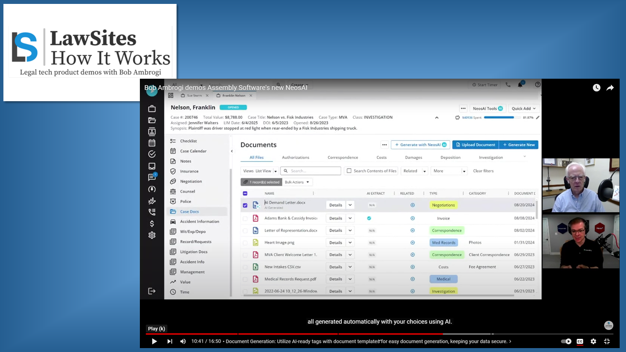 <i>How It Works:</i> A Demo of NeosAI, Integrating Generative AI Directly within the Neos Case Management Platform