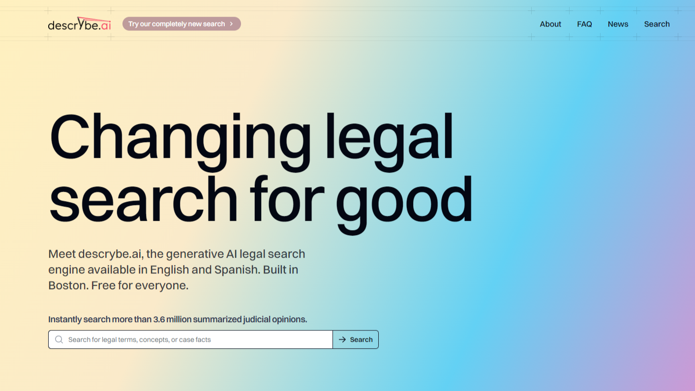 Free Legal Research Platform descrybe.ai Rolls Out Major Upgrade, Including Spanish Search and Simplified Summaries