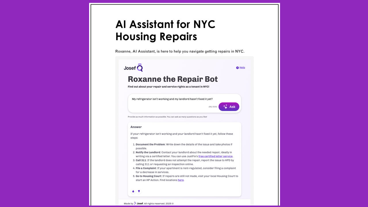 AI-Powered Tool Launches to Help New York Tenants Enforce their Repair Rights