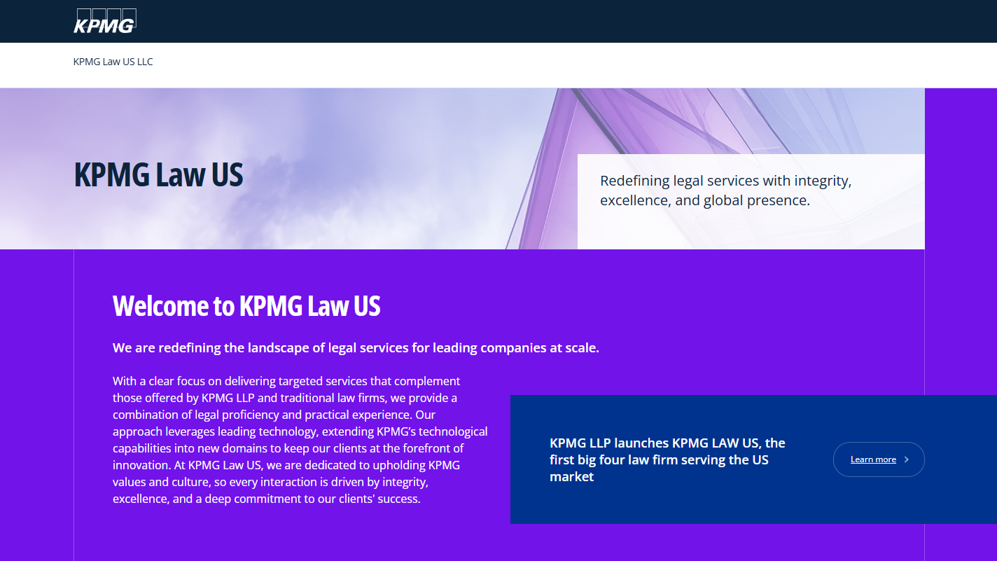 Breaking: KPMG Becomes First of Big Four To Practice Law in U.S., As Arizona Approves Its ABS License