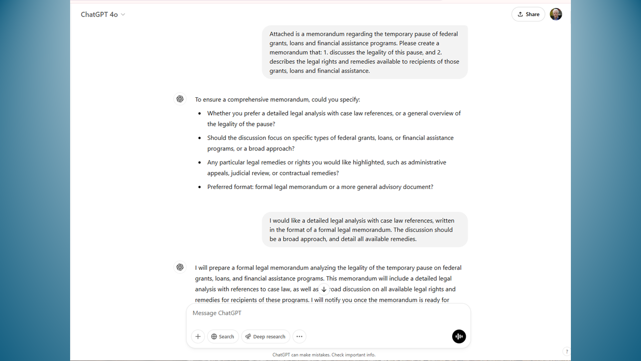 What Is OpenAI&#8217;s Powerful New Deep Research Tool Capable Of? I Use It to Analyze the Legality of President Trump&#8217;s Pause of Federal Grants