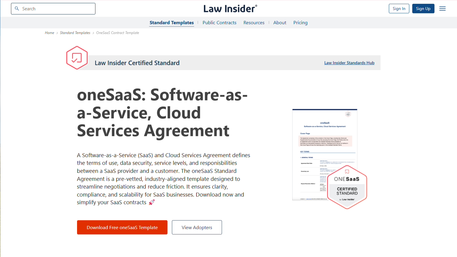 Law Insider Launches oneSaaS Standard Cloud Services Agreement, Building on OneNDA Success