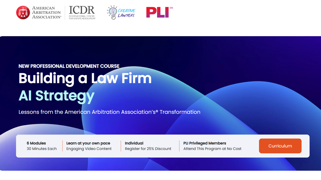 AAA and PLI Partner To Launch Course Designed To Guide Law Firms Through AI Transformation